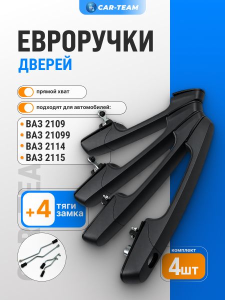 Евроручки дверей ВАЗ 2109, 21099, 2114, 2115 аналог (неокрашенные)