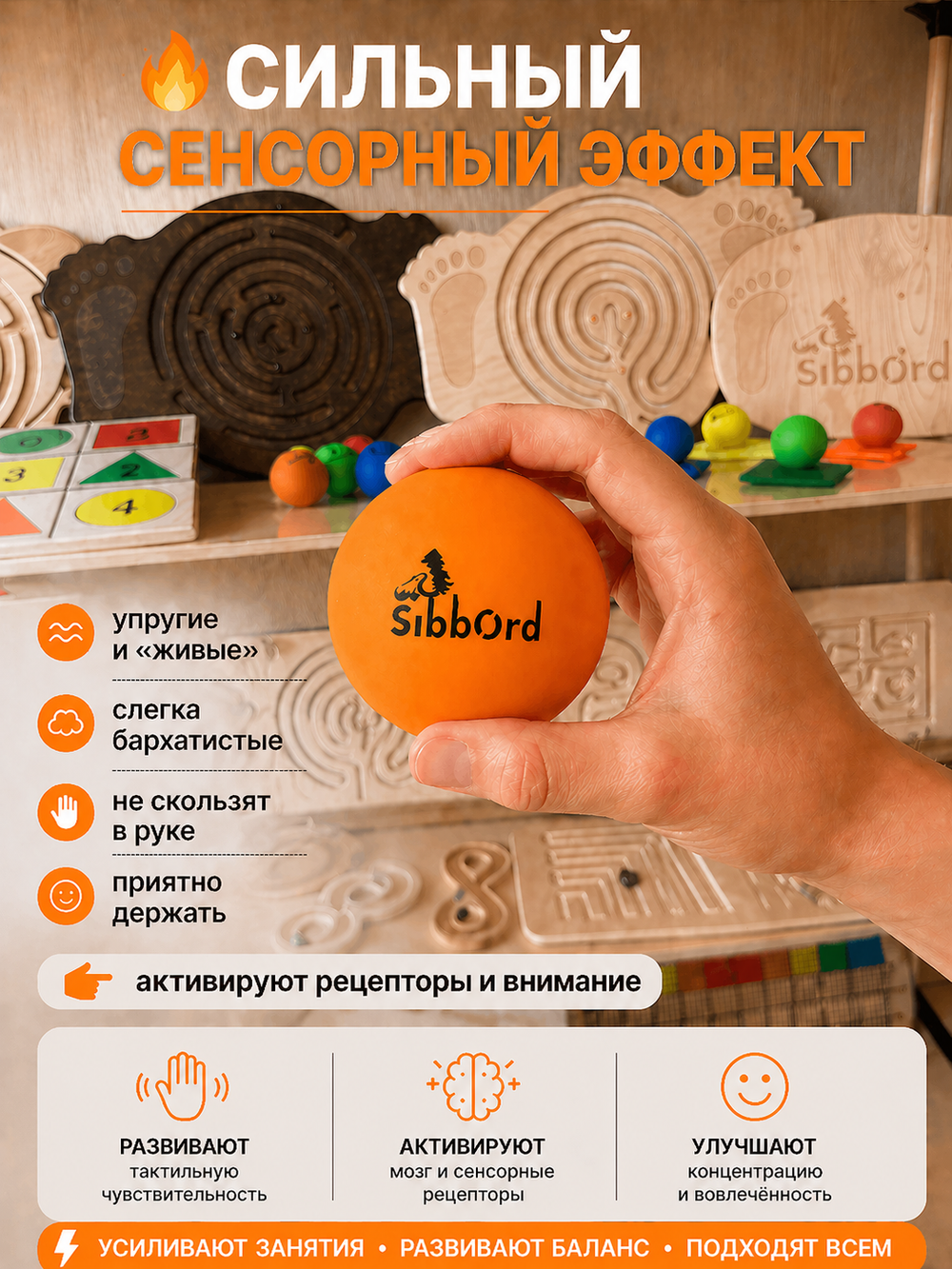 Кинезио мячик (оранжевый)