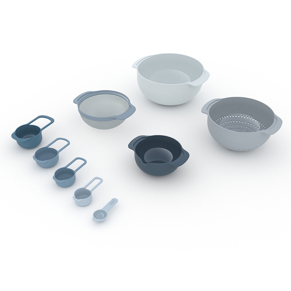 Набор мисок nest plus, синий, 9 шт.