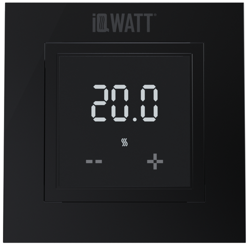 Регулятор температуры пола и воздуха IQWATT 00417 16А 220В, черный, 45х45 (55х55) мм, IQ D