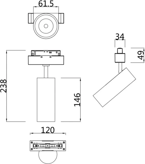 Трековый светильник Focus LED TR019-2-15W4K-B Maytoni