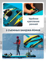 Сапборд надувной FLYPARK FISHING 325x89x15 см бирюзовый-серый-синий