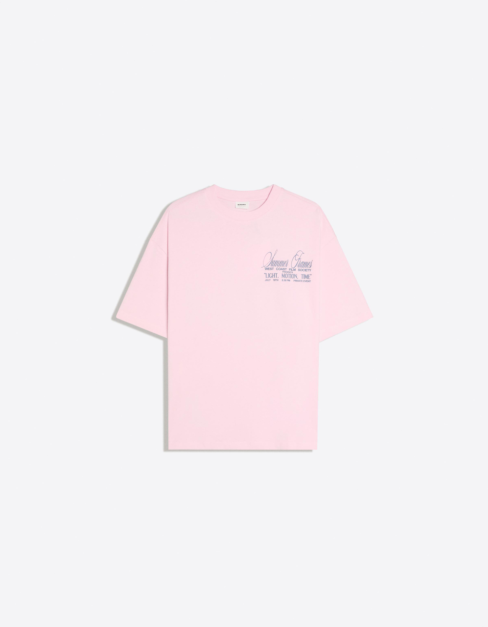 Мужская футболка boxy fit с коротким рукавом и принтом, арт. 3249/734 - BERSHKA