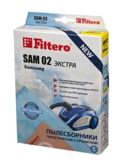 Filtero SAM 02 (4) ЭКСТРА, пылесборники, 4 шт в упак.