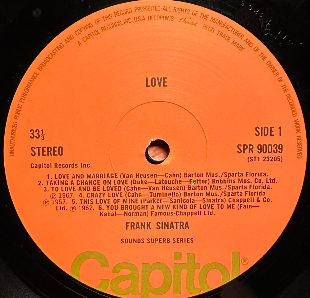 Frank Sinatra - Love (Англия 1973г.)
