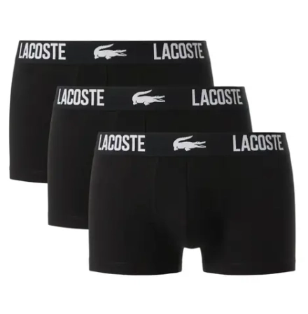 Боксерки теннисные Lacoste Stretch Cotton Trunks 3P - black