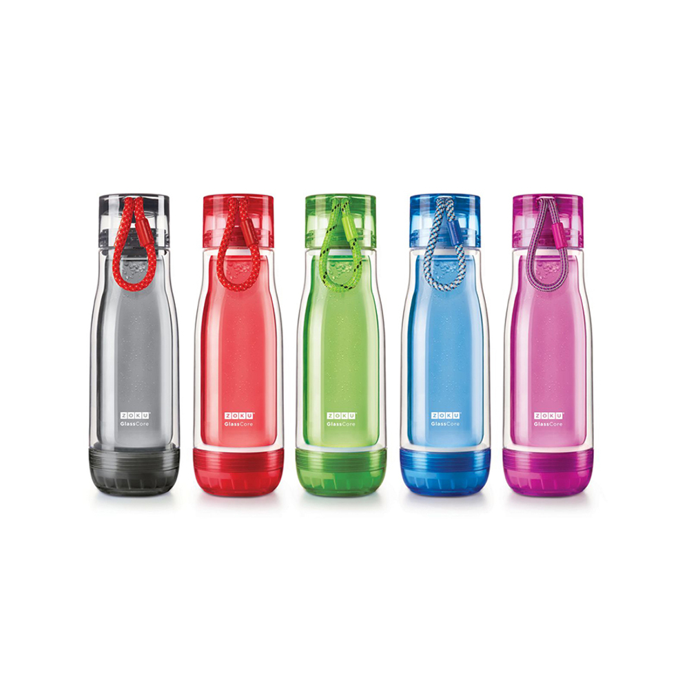 Бутылка zoku active 475 мл красная