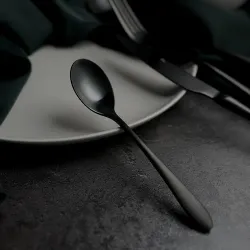 Ложка чайная 14,3 см матовая черный цвет PVD Alessi-Black P.L. [12]
