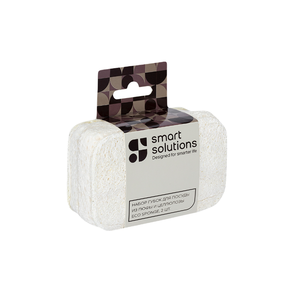 Набор губок для посуды из люфы и целлюлозы Eco Sponge | 2шт