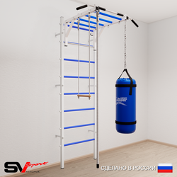 Шведская стенка Sv Sport усиленная 6353 (Турник рукоход/Канат/Трапеция/Цепь/Мешок 30кг)