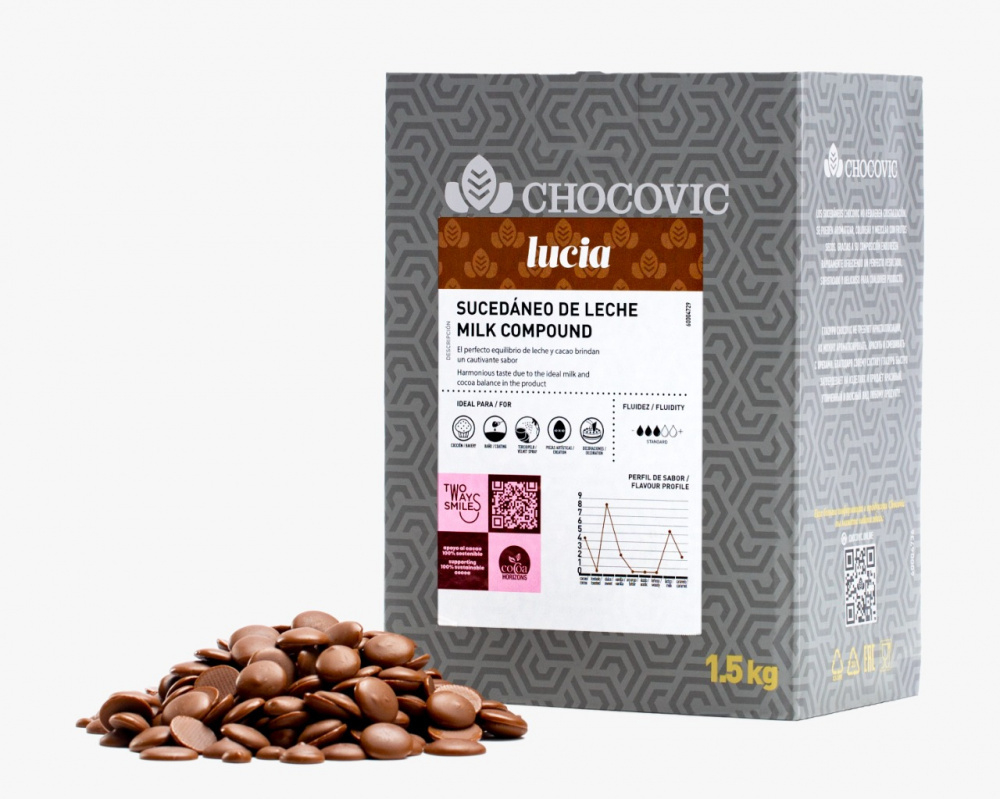 Глазурь кондит. Chocovic Молочная Lucia (1.5кг/кор)