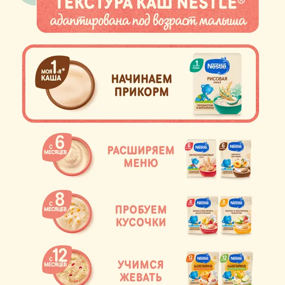 Каша Nestle безмолочная рисовая сухая 200г с 4 месяцев