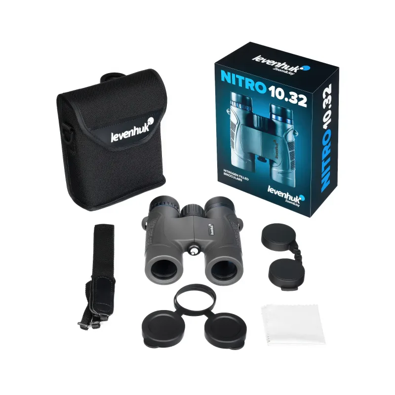 Бинокль Levenhuk Nitro 10x32 с комплектующими и упаковкой