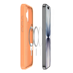 Матовый защитный чехол оранжевого цвета с MagSafe для iPhone 17, серия Yind Series от Dux Ducis