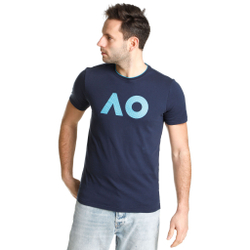 Мужское теннисное поло Australian Open AO Stack Print Core Logo T-Shirt Men - Dark Blue, Blue