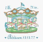Набор для вышивания нитками LetiStitch, Детская карусель, 16.5х15.5 см
