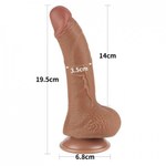 Реалистичный фаллоимитатор Lovetoy Sliding Skin (19,5×3,5 см) коричневый с двойной плотностью