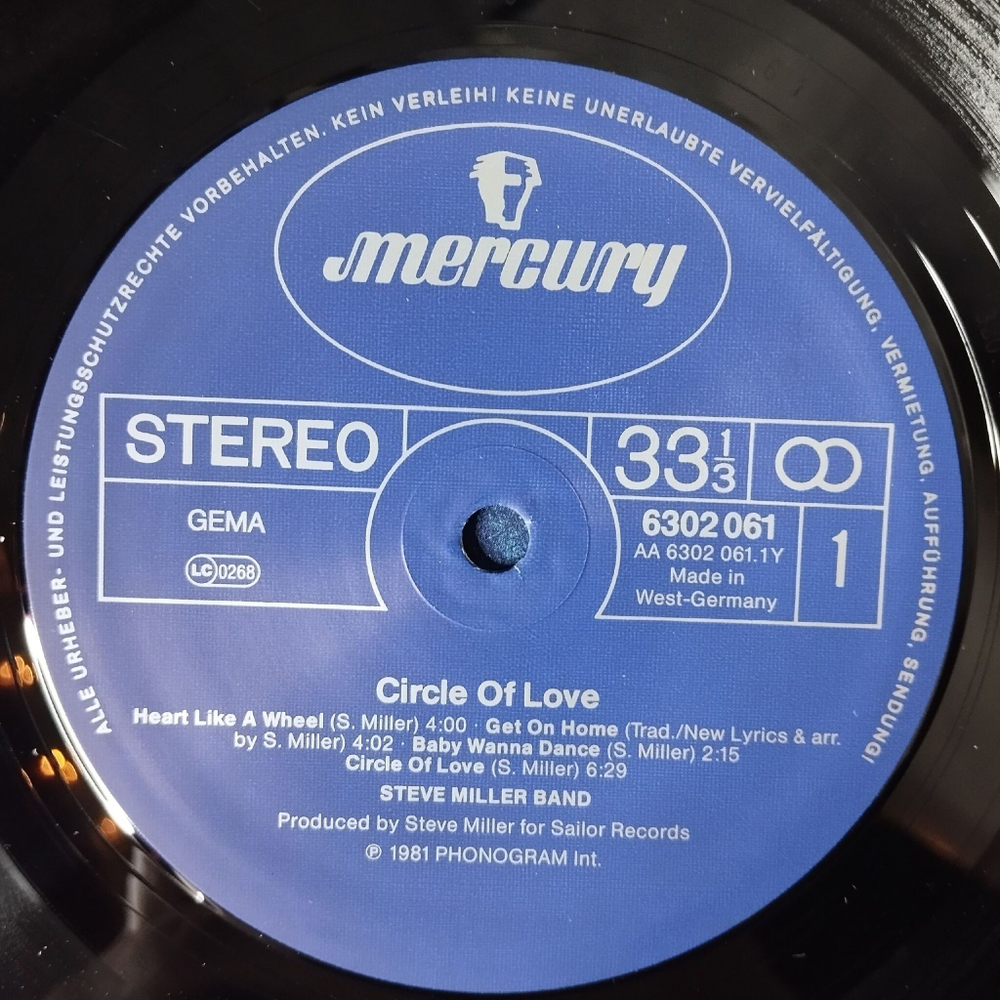 Винтажная виниловая пластинка LP The Steve Miller Band Circle Of Love (Germany 1981)