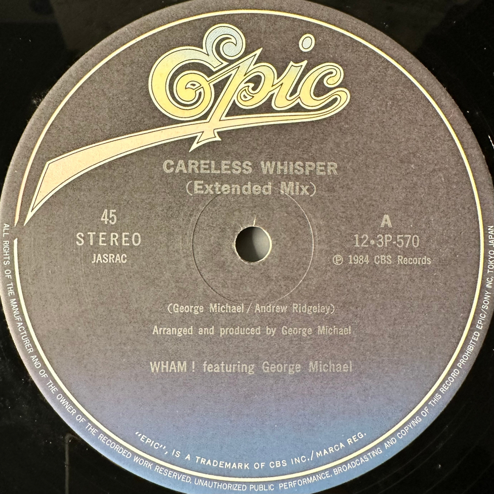 Wham! Featuring George Michael ‎– Careless Whisper (Япония 1984г.) 12", 45 RPM