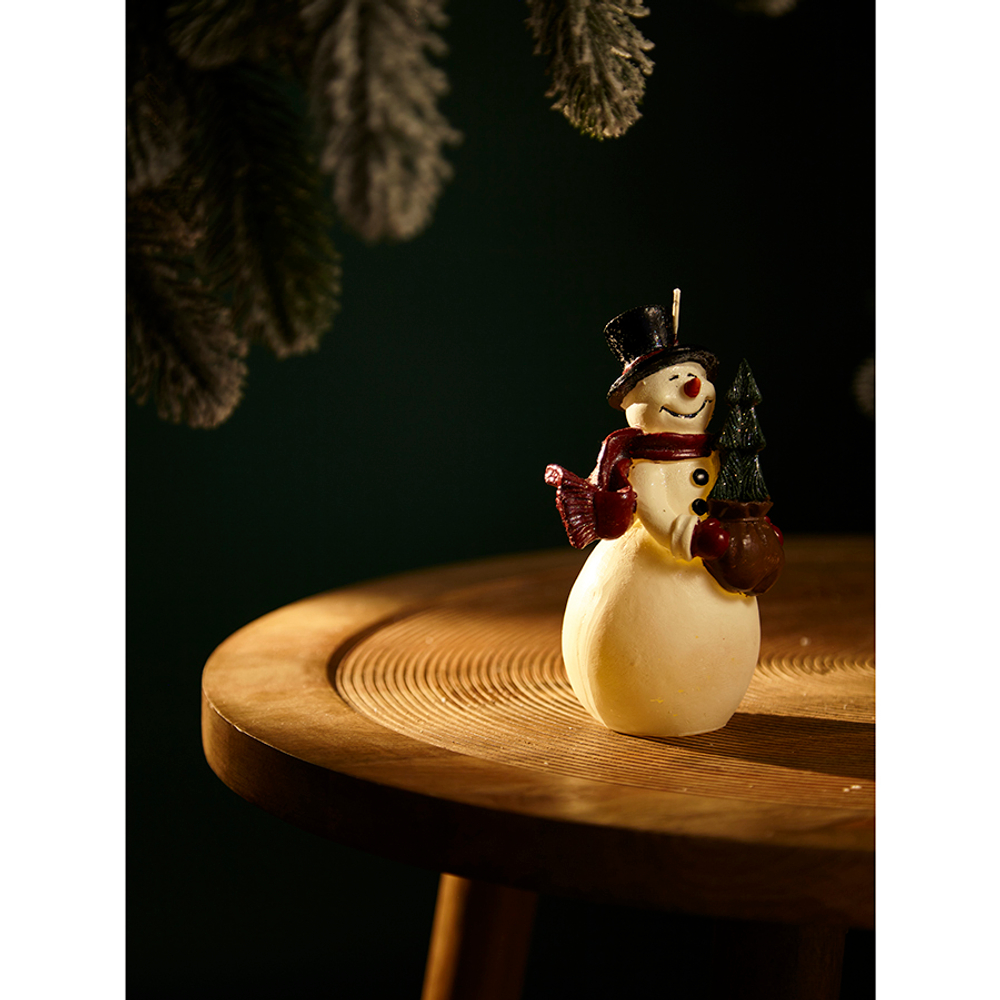 Свеча декоративная 15см Tkano New Year Essential Festive snowman