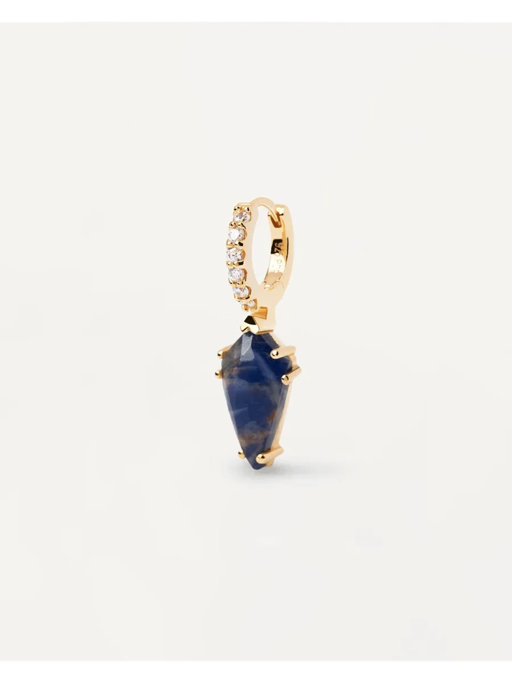 Одиночная серьга Naoki Sodalite серебро 925 пробы покрытое золотом