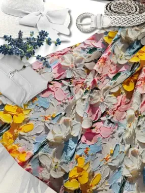 Джинс (принт). Цветы, 0,59м