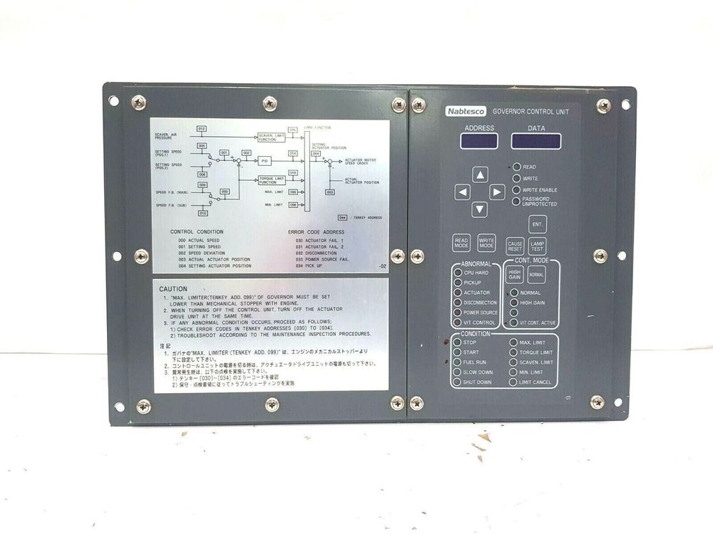 GOVERNOR CONTROL UNIT GOVERNOR CONTROL UNIT