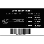 Набор рожковых ключей с самонастройкой 6004 Joker 4 Set 1 WERA 05020110001
