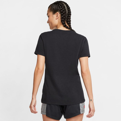 Женская футболка теннисная Nike Dry Tee DFC Crew W - black/black/heather/white