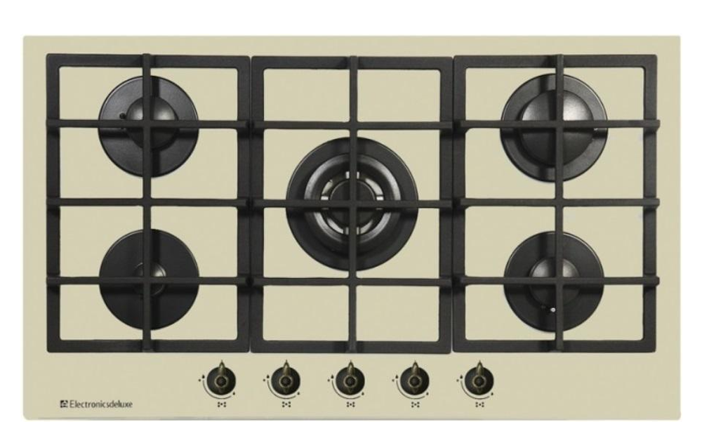 Поверхность варочная  Electronicsdeluxe GG5_1130245F TC-005 (топл мол.ручки латунь, газ/к., 88*51)