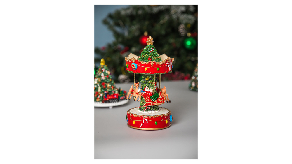 Шкатулка музыкальная 16см Lamart Noel Новогодняя карусель