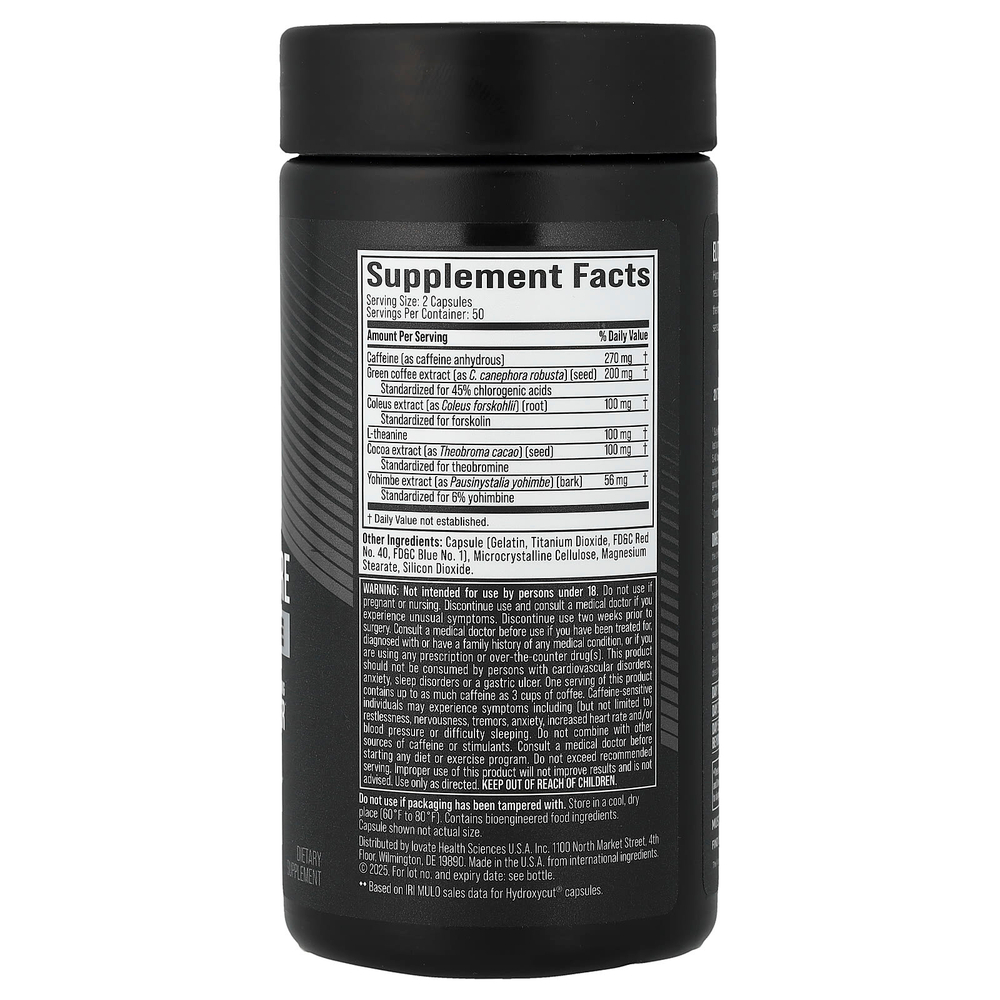 MuscleTech, Hydroxycut Hardcore Elite, 100 термокапсул с быстрым высвобождением