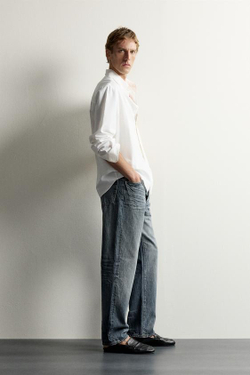 ZARA ДЖИНСЫ STRAIGHT FIT, ЗЕЛЕНОВАТО-СИНИЙ