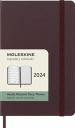 Еженедельник Moleskine Classic WKNT Pocket 90x140мм 144стр линейка бордовый (DHF1012WN2Y24)