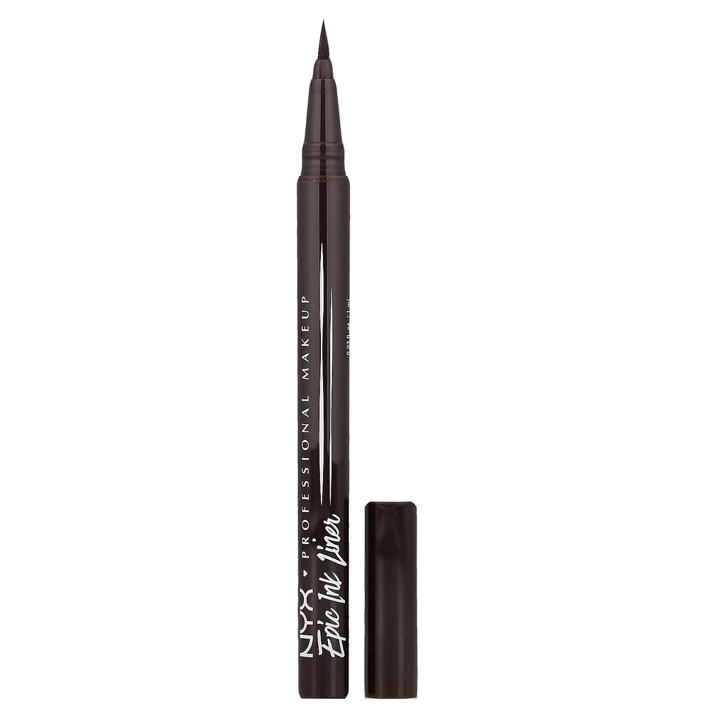 NYX Professional Makeup, водостойкая подводка для волос Epic Ink, оттенок 03 темный шоколад, 1 мл (0,03 жидк. унции)