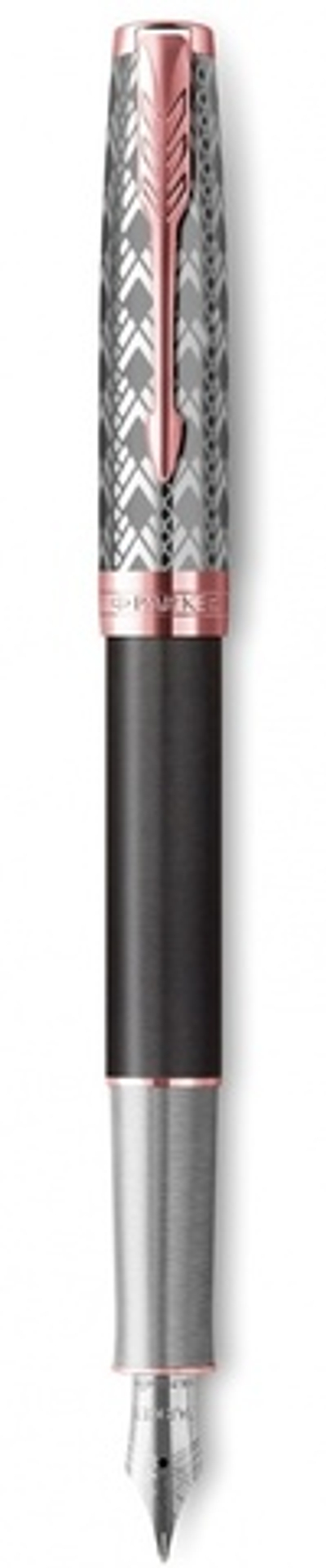 Перьевая ручка Parker Sonnet Premium  GREY GT, перо 18K, перо: F, цвет чернил black, в подарочной упаковке