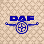 Ковры Daf XF-105 с 2006 года (механика) (экокожа, бежевый, бежевый кант, синяя вышивка)