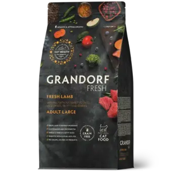 Сухой корм GRANDORF CAT Lamb LARGE беззерновой для кошек крупных пород чувствительное пищеварение или аллергия, ягненок 2кг