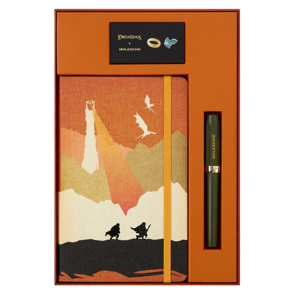 Набор Moleskine блокнот Large в линейку с ручкой и 2 шильда (LELRPRMBOX)