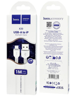Usb Кабель-зарядка Lightning Hoco X20 Flash 2.0A 1м силиконовый белый