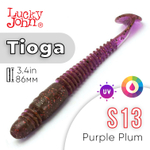 Виброхвост съедобный Lucky John Tioga 3.4" (86мм), 6шт/уп
