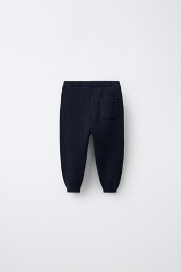 ZARA ТРИКОТАЖНЫЕ БРЮКИ-ДЖОГГЕРЫ, СИНИЙ