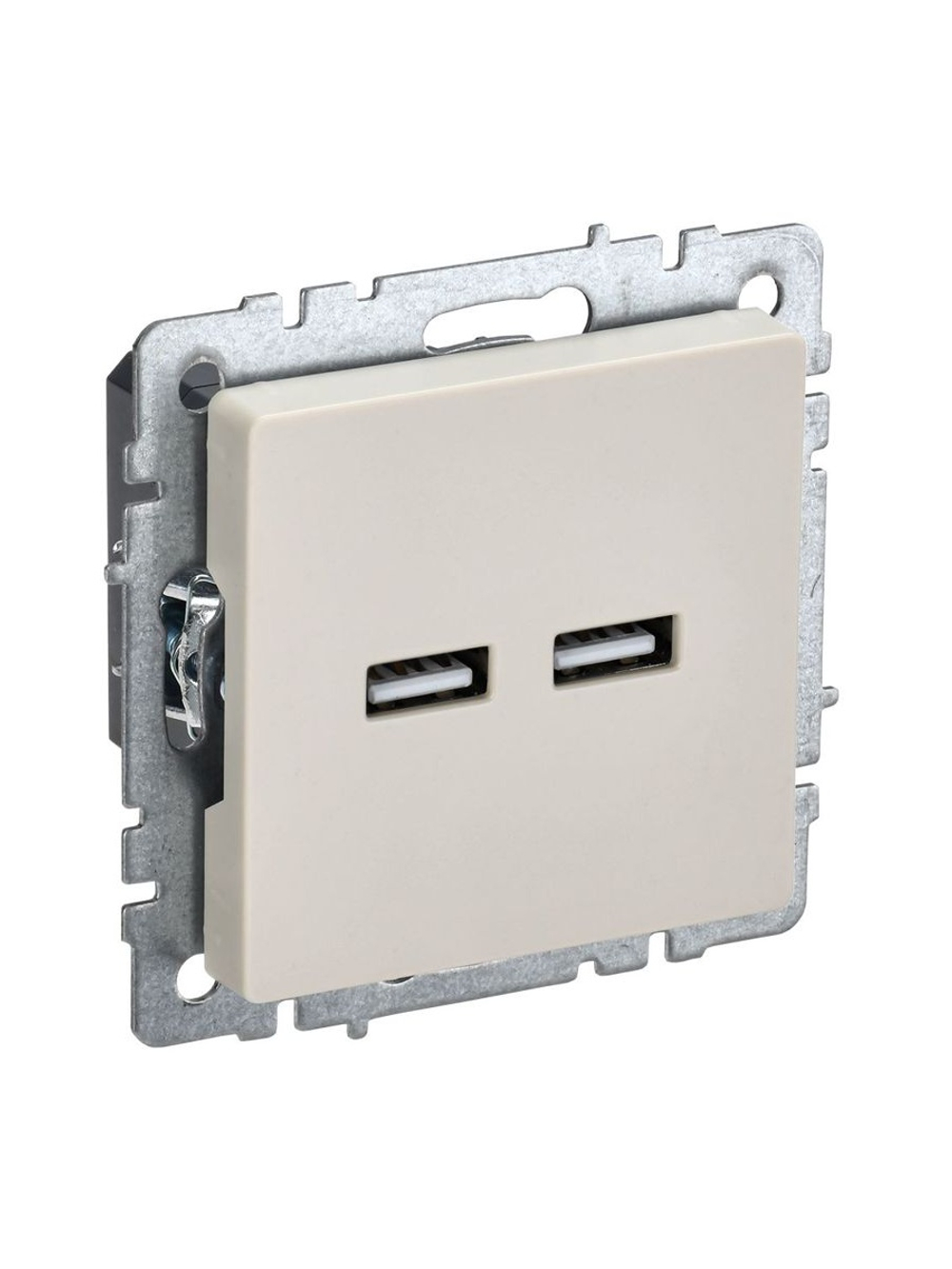 Розетка BRITE USB A+A 3.1А РЮ10-1-БрКр механизм беж. IEK BR-U21-D31-K10