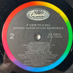 Винтажная виниловая пластинка LP James Bond 007 Вид На Убийство John Barry A View To A Kill (Motion Picture Soundtrack) (USA 1985)