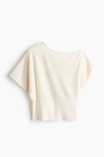 Тонкий трикотажный топ на одно плечо — Кремовый — H&M 1338432
