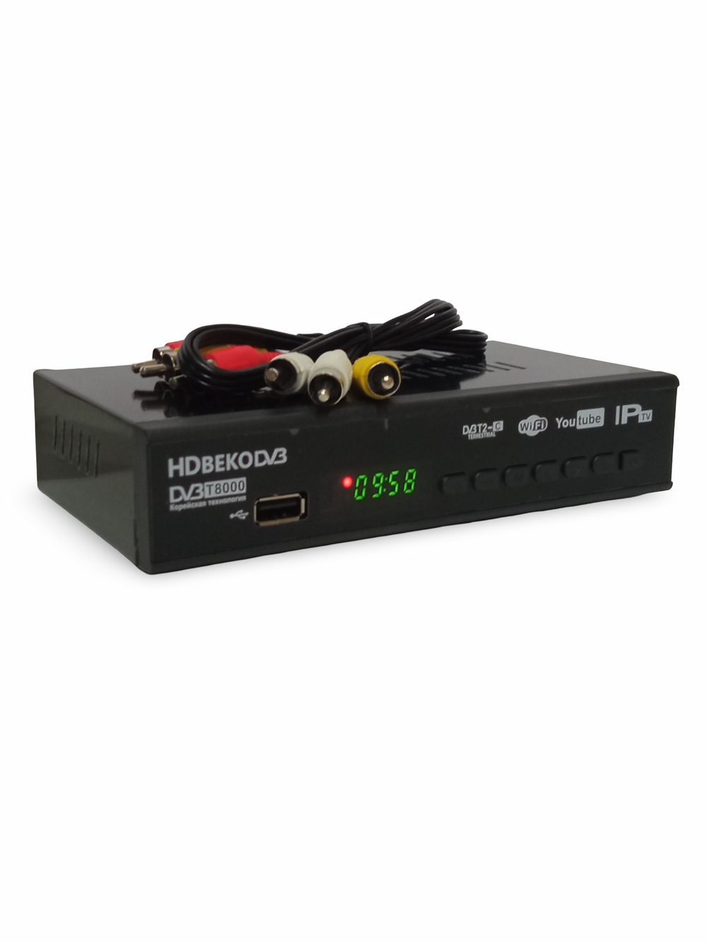 Цифровая телевизионная приставка DVB-T2/C Wi-Fi Miracast T8000 HDBEKODVB