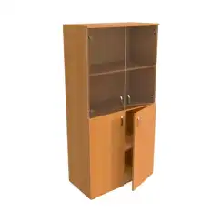 Шкаф низкий стекло прозрачное ЛФ223 800х406х1610, ольха