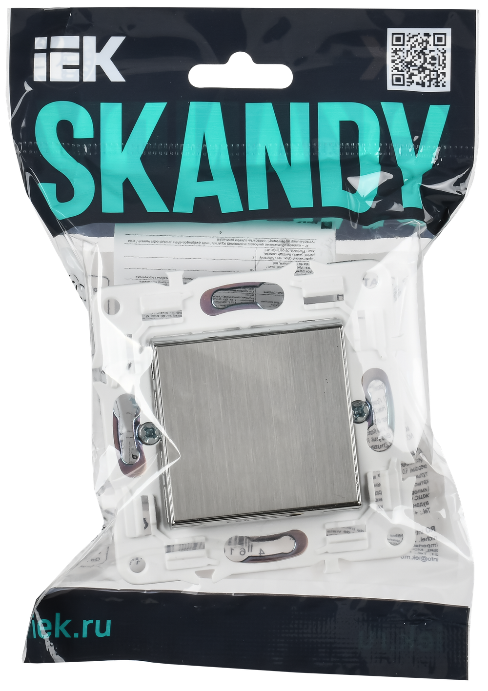 SKANDY Выключатель 1-клавишный 10А SK-V01N металл никель IEK