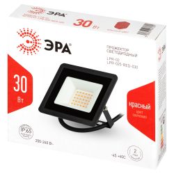 Прожектор светодиодный уличный ЭРА LPR-025-RED-030 30Вт красное свечение IP65 гарантия 2 года | Прожекторы Стандарт