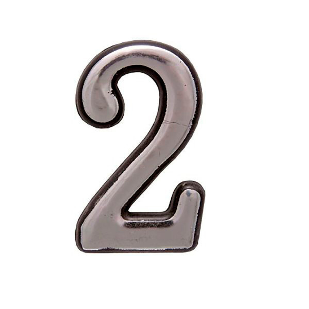 Цифра дверная АЛЛЮР пластик хром "2" /20